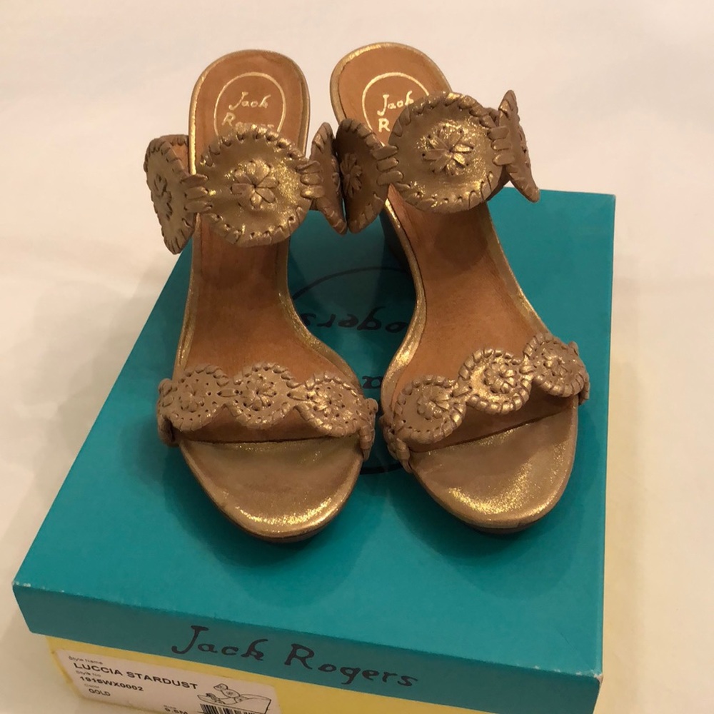 Jack Rogers Lucia Stardust Wedge Sandal,  9.5
